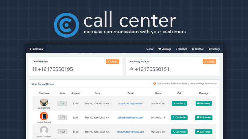 Schecter and Co. - Shopify Call Center App